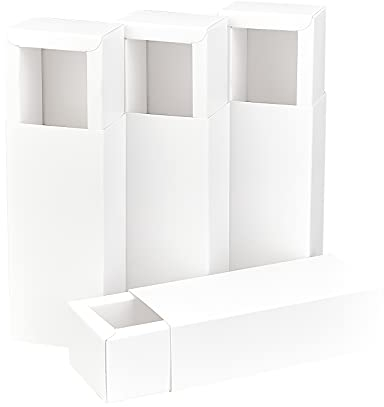 BENECREAT 14PCS White Kraft Packaging Drawer Box 4.8x2x1.5 Inch Cardboard Present Box for Lipstick, Small Perfume Essential Oil Bottle