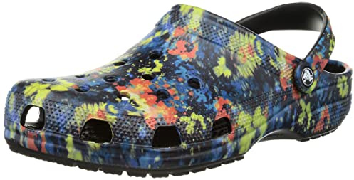 Crocs Unisex Classic Tie-dye Clogs, Turq Tonic Multi, 5 UK Men/ 6 UK Women