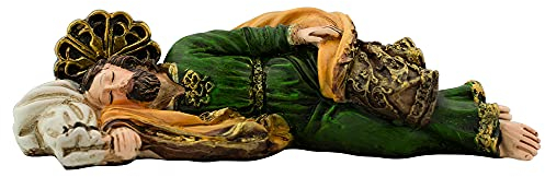 Schlafender Heiliger Josef Statue | schönes christliches Dekor | tolles katholisches Geschenk für Vatertag, Einweihung, Erstkommunion, Konfirmation, Ordnung und Hochzeiten (12,7 cm lang)