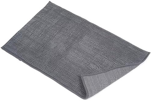 Tappeto da Bagno Tinta Unita in Microfibra Fondo Antiscivolo, Tappetino Bagno Assorbente Asciugatura Rapida Pelo Lungo, Scendidoccia, Disponibile in più Misure e Colori (Stone, 50x80 cm)