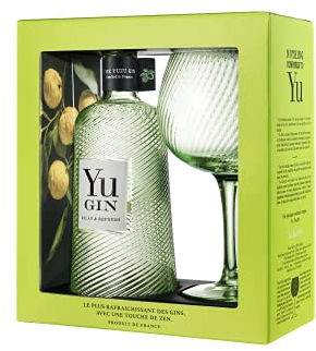Yu Gin | Geschenkpackung mit Glas | Gin aus Frankreich | Keybotanical - Yuzu Frucht | 43,0 vol.% | 0,7 Liter