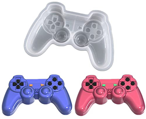 WonDerfulC Moule à gâteau en silicone en forme de manette de jeu vidéo pour bonbons, chocolat, cupcakes, décoration de pâtisserie en résine