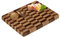 Relaxdays Planche à découper en Bois Massif, Acacia, ménage Vos Lames, avec récupérateur de jus, 40x30cm, Marron