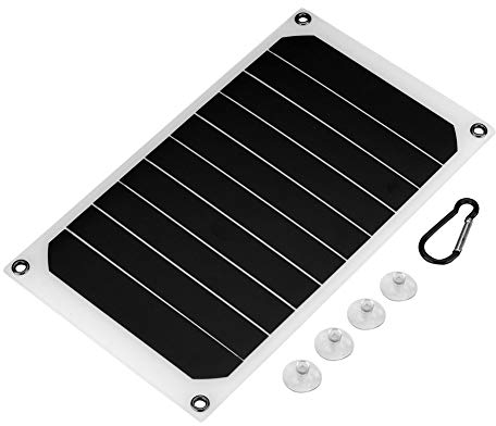 Jadeshay Panneau Solaire, 10W 5V Chargeurs Solaires pour Téléphones Portables Solar Power Bank IP64 Étanche Extérieur Chargeur de Panneau Solaire