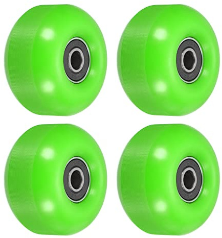 PATIKIL 4Pack 52mm Skateboard Räder mit Lager Straßenräder 95A Grün Schwarz | Für Rollbretter Cruiser Rad Ersatz