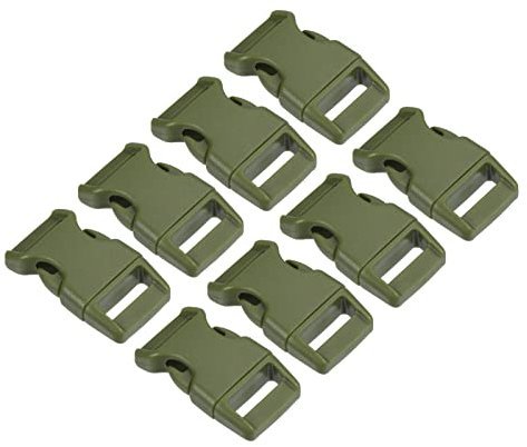 PATIKIL 8 Stück Kunststoff Schnallen Schnell Seite Veröffen Clips Steckschnalle für Gurt Gurtband Gürtel Basteln Rucksack Reparatur Nähprojekte Olive 16mm