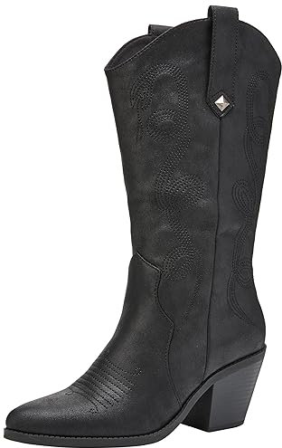 Rocket Dog Womens Feria Western Boot, Black, 6 UK
