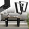 ML-Design 2er Set Tischbeine Trapez 40x43 cm, Schwarz, 8x2 cm, Stahl pulverbeschichtet, geneigt, Industrie, Metall Tischgestell Tischkufen Tischuntergestell Möbelfüße Bankkufen Bankgestell Bankbeine