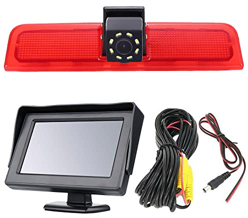 4.3 Zoll TFT LCD Farbdisplay Auto Monitor + 8 LEDs Nacht Visionen Super HD Bremsleuchte Rückfahrkamera Ersatz für VW Caddy Life 2K Facelift III Kasten 2KA Kombi Cross maxi Tdi dritte 3 2003-2014 Bj