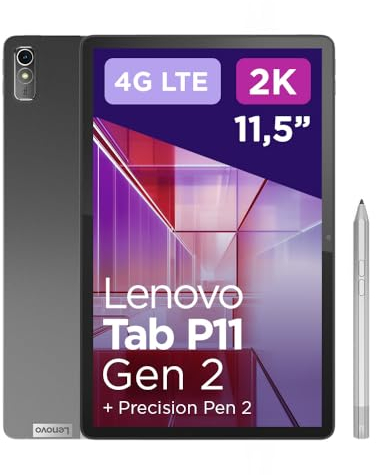 Lenovo Tab P11 (2nd Gen) Tablet 4G - Display 11.5 2K (MediaTek Helio G99, Storage 128GB Espandibile ad 1TB, RAM 4GB, WIFI+LTE, JBL Speaker) Storm Grey, Precision Pen 2 Inclusa - Esclusiva Amazon
