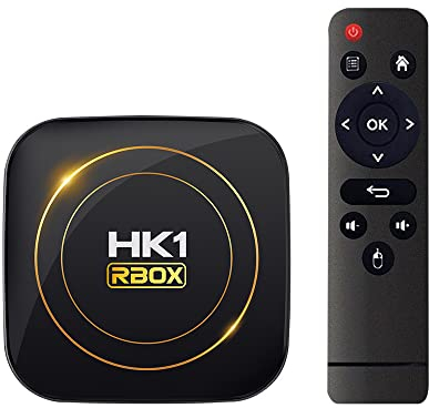 Android 12.0 TV Box, HK1 RBOX 4GB RAM 64GB ROM H618 Quad-Core 64bit CPU Soporte WiFi 6 Dual 2.4G/5.8GHz Ethernet BT4.2 4K 6K HDR10+ Ultra HD Smart Home Player
