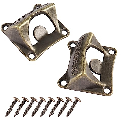 YAODHAOD Lot de 2 décapsuleurs muraux vintage pour bars, restaurants, cafés, cuisines (bronze B)