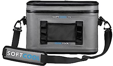 Softcool – Netzunabhängige Kühlbox für Camping – Weiche Picknick-Kühltasche für die Familie – Isolierte Angel-Kühlbox – Isolierte Thermo-Kühltasche für Camping-Lebensmittel (15L, GRAU)