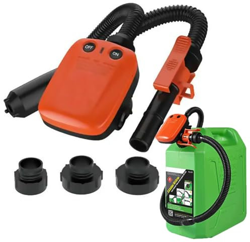 HYQNG Pompe de Transfert de Carburant Portable avec capteur d'arrêt Automatique, Pompe de Transfert de Liquide électrique 3,1 GPM avec Adaptateur 3 Tailles, Batterie au Lithium intégrée