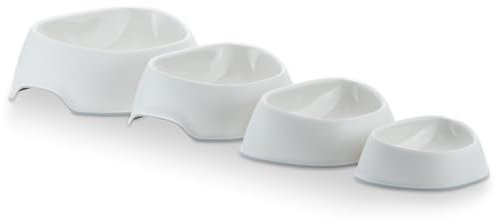 Knuffelwuff Dog Bowl Single Large White 1200 ml - Dog Bowl with Non-Slip Silicone - Drinking Bowl and Feeding Bowl for Large, Medium and Small Dogs