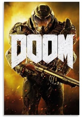 BBAUER Doom Game Poster Poster Dekorative Malerei Leinwand Wandkunst Wohnzimmer Poster Schlafzimmer Malerei,Wandkunst Bilddruck Moderne Familienzimmer Dekor 16x24inch(40x60cm)