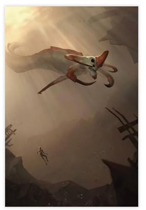 MEZUMI Subnautica Reaper Leviathan Spiel Leinwand Poster Wandkunst Dekor Druck Bild Gemälde für Wohnzimmer Schlafzimmer Dekoration ungerahmt 40 x 60 cm