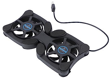 OSALADI Laptop-Kühler - USB-Lüfter für Computer, Schwarz, 2 Lüfter, Luftkühlung, Laptop-Kühlmatte, Kühlkissen, Kühlpad