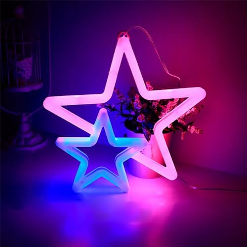 Meindin Stern-Neonschilder, Neon Light Leuchtschilder Für Zimmer Deko, Mario Stern Neonlicht Spielzimmer, Heart Led Lights Neon Schild Neonlichter Für Schlafzimmer Kinder Neujahr