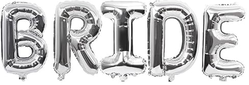 Riesiger Brautbrief-Ballon für Hochzeit, Brautparty, Verlobung, Zukünftige Braut, Party-Dekorationen und Zubehör, 101,6 cm (Silber)