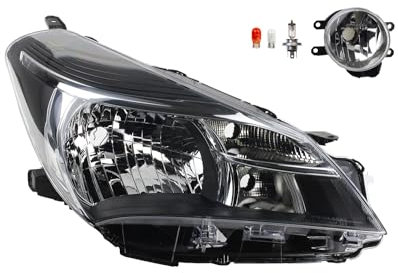 Johns, Scheinwerfer Halogen Front passend für Toyota Yaris XP13 08/2014-03/17 H4 Rechts + Nebelscheinwerfer + Leuchtmittel