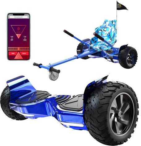 RCB Hoverboards SUV mit Sitz Hoverboards Off-Road, App-fähige Bluetooth Hoverboards, 8,5 '' Hummer + Hoverkart Go Kart für Self Balancing hoverboards, Geschenk für Kinder