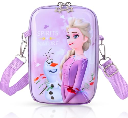 Umhängetasche Kinder Mädchen Els Tasche- Eiskönigin Kinderhandtasche Frozen Schultertasche Prinzessin Handtasche Kindertasche mit Verstellbarem Gurt zum Ausgehen oder Reisen, Geschenke Mädchen Girls