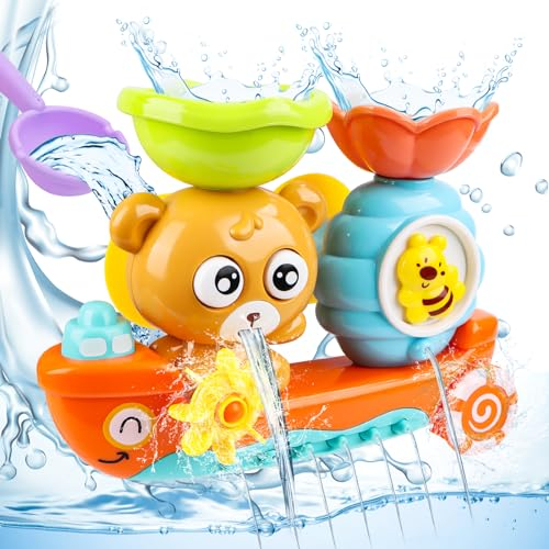 Badewannen-Spielzeug, Wasserspielzeug - Kinder Wasser Dusche Badespielzeug mit Saugnäpfen für Mädchen und Jungen ab 2-6 Jahre