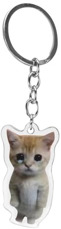 Schlüsselanhänger Cat Meme Keychain, Lustiger Katzen Meme Süßer Schlüsselanhänger Mit Anhänger, Cute Keychain Geschenk Für Kinder Und Erwachsene, Frauen, Mädchen