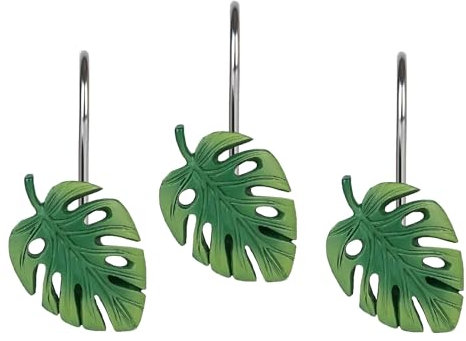 Monstera - Ganchos para Cortina de Ducha, Colgador Cortina, Enganche Cortina