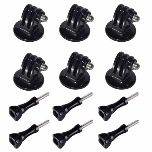 Evanveliry 6SETS Tripod Mount Adapter Compatible with GoPro Hero 11, 10, 9, 8, 7, 6, 5, 4, Session, 3+, 3, 2, 1, Hero (2018), Fusion, Max, DJI Osmo, Sjcam, Xiaoyi Action Cameras