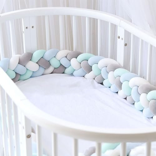 GYWZTJ Paracolpi Treccia, 4 Shares Treccia paracolpi Lettino, Treccia Paracolpi Culla, Paracolpi Lettino Neonato, Il Cotone Altamente Elastico, per la Decorazione della Stanza (C 2 Metri)