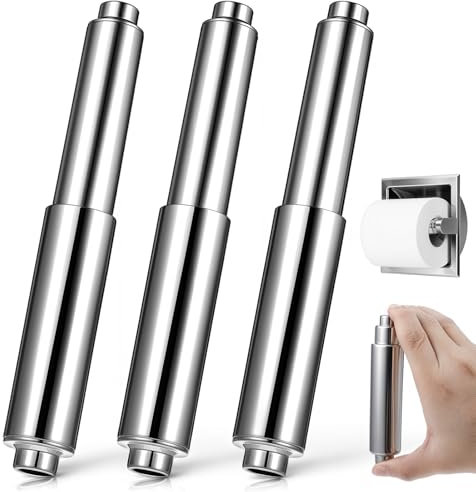 Ouligay 3 Stück Toilettenpapier Spanner, Toilettenpapierhalter Ersatzrolle, Verstellbar Federbelastet Toilettenpapierhalter Rolle Spindel Toilet Paper Spring Rod für Haushalt, Restaurant, WC
