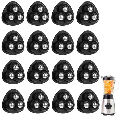 ZYEKIU 16 Stück Möbelrollen Klein Kugelrollen für Möbel Selbstklebend Rollen für Möbel 360 Drehung Mini Rollen Kugelrollen Möbelroller für Kleiderschrank Esstisch Sofa (Schwarze Stahlkugeln)