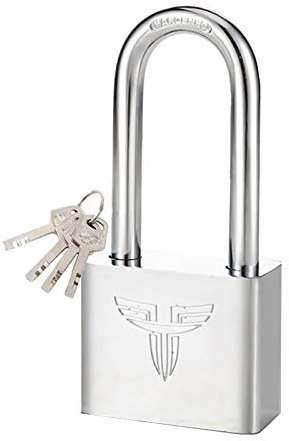 Schweres Türschloss Langes Schlüsselring-Vorhängeschloss, wasserdichtes und rostfreies Sicherheitsschloss aus Stahl, Breite des Schlosskörpers 30 mm, 40 mm, 50 mm, 4 Schlüssel(40x85mm)