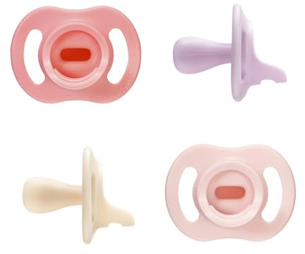 Tommee Tippee Ultraleichter StayPut Schnuller, 0-6m, 4er-Pack, einteiliges Silikondesign