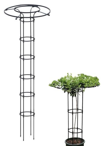 Birtern 210cm Umbrella Climbing Plant Support Vertical Metal Garden Trellis Metal Climbing Plant Tower Garden Trellis PP Wrapped Steel Decorative Vine Trellis Potted Plant Support