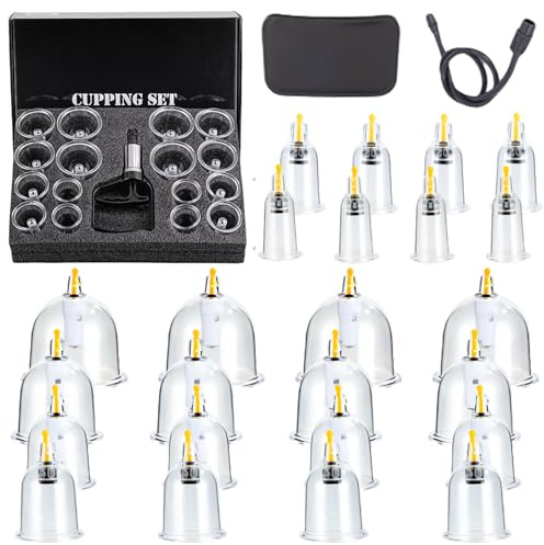 22 ventosas con bomba de vacío: Goedch, ventosas con imanes para puntos de acupresión, kit de ventosas para todo el cuerpo, para masajes musculares, dolor de espalda y masajes