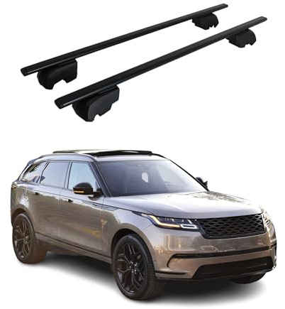 OMAC Dachträger für Land Rover Range Rover Velar L560 2017-26 Stahl Schwarz | ISO/PAS 11154:2006 geprüft, Abschließbar, City-Crash-getestet, bis 75 kg Traglast, Querträger, Grundträger
