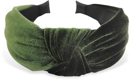 axy Breiter Haarreif aus Samt mit Knoten Damen Stirnband Haarschmuck Haarreifen Haarband Hairband HR35S (Grün)