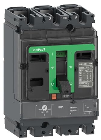 Disjoncteur NSX100L 150 kA AC 3P3D 40 A à déclenchement TMD C10L3TM040