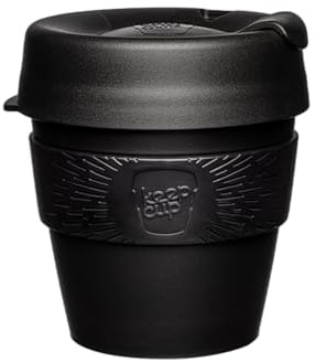 KeepCup Original, Lightweight Reusable Coffee Cup with Splashproof Sipper Lid - 8oz/227ml - Black