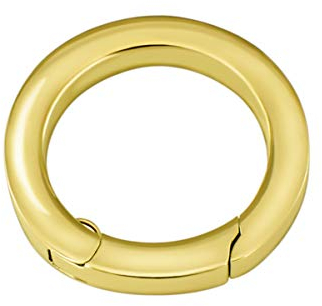 Quiges Clip Ring Carrier Gold 22 mm Edelstahl Verbindungsring für Kette und Coin Anhänger mit Karabiner Haken Verschluss