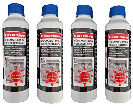 4 x 250 ml = 1 Liter für 4 Anwendungen Geschirrspülmaschinenreiniger von CleanPrince Spülmaschinen Reiniger à 250 ml