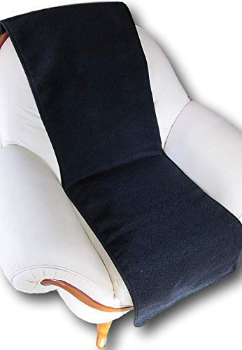Sesselschoner Couchschoner 1 Stück, 100% Island Wolle 200x50 cm Anthrazit Schwarz