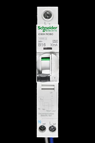 SCHNEIDER 16 AMP TYPE B 10kA 30mA RCBO RCD MCB IC60H A9D31816