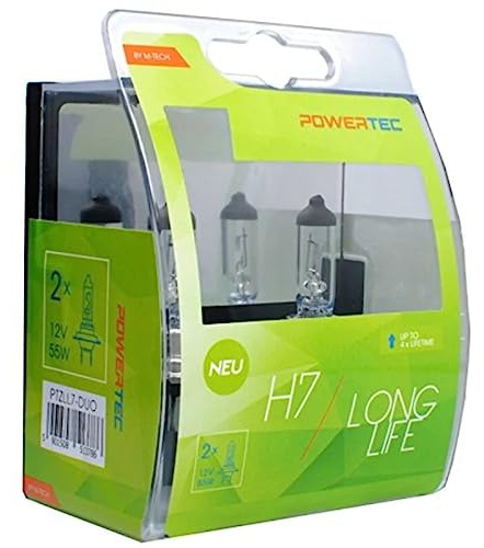 M-Tech PTZLL7 Duo H7 55 W Halogen Bulb Long Life – Quantity 2