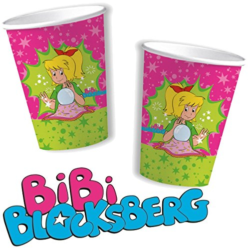 Bibi Blocksberg 8 Becher Kinderparty und Kindergeburtstag von DH-Konzept // Hexe Streiche Pappbecher Partybecher Cups Party Set Marita Florian Moni