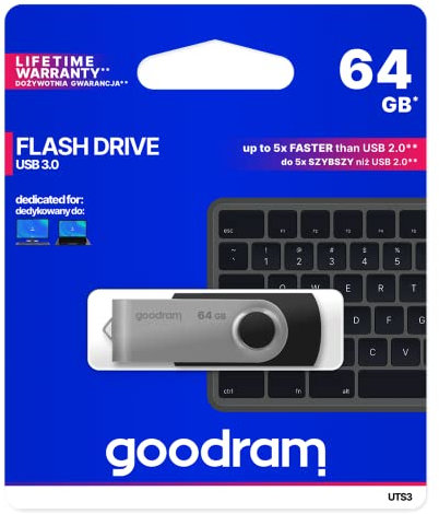GoodRam Clé USB 64Go Twister 3.0 Noir