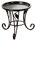 OUNONA Indoor Outdoor Metal Mini Flower Plants Pot Stand Rack Shelf for Balcony Desk (Black)